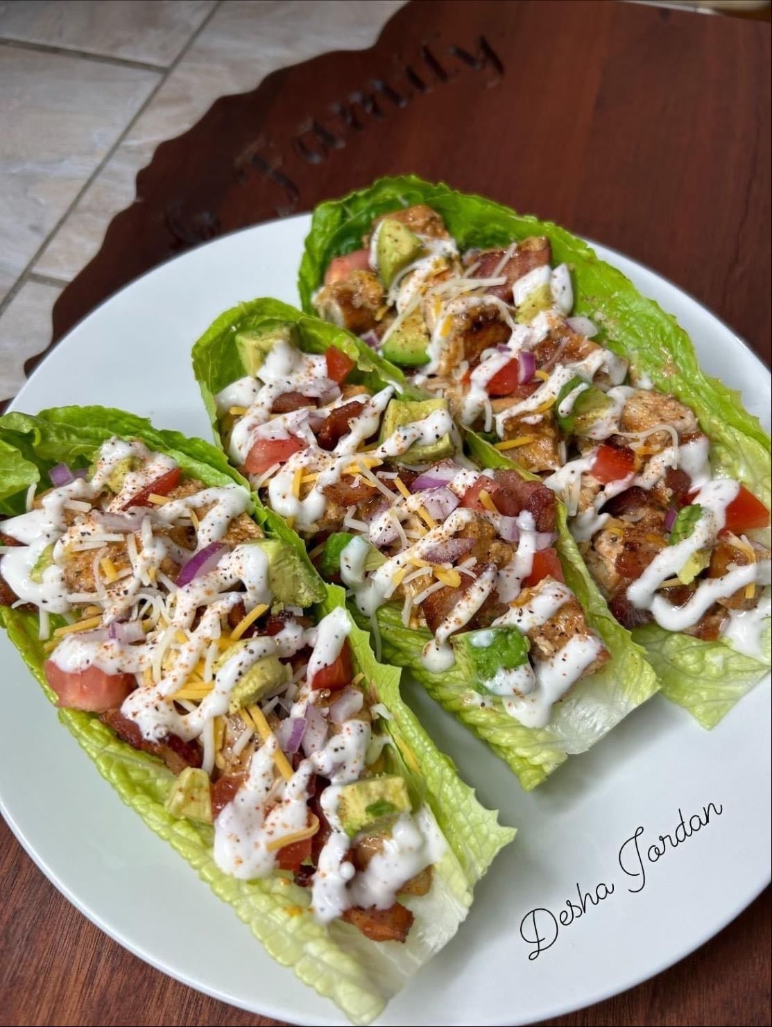 Chicken lettuce boats