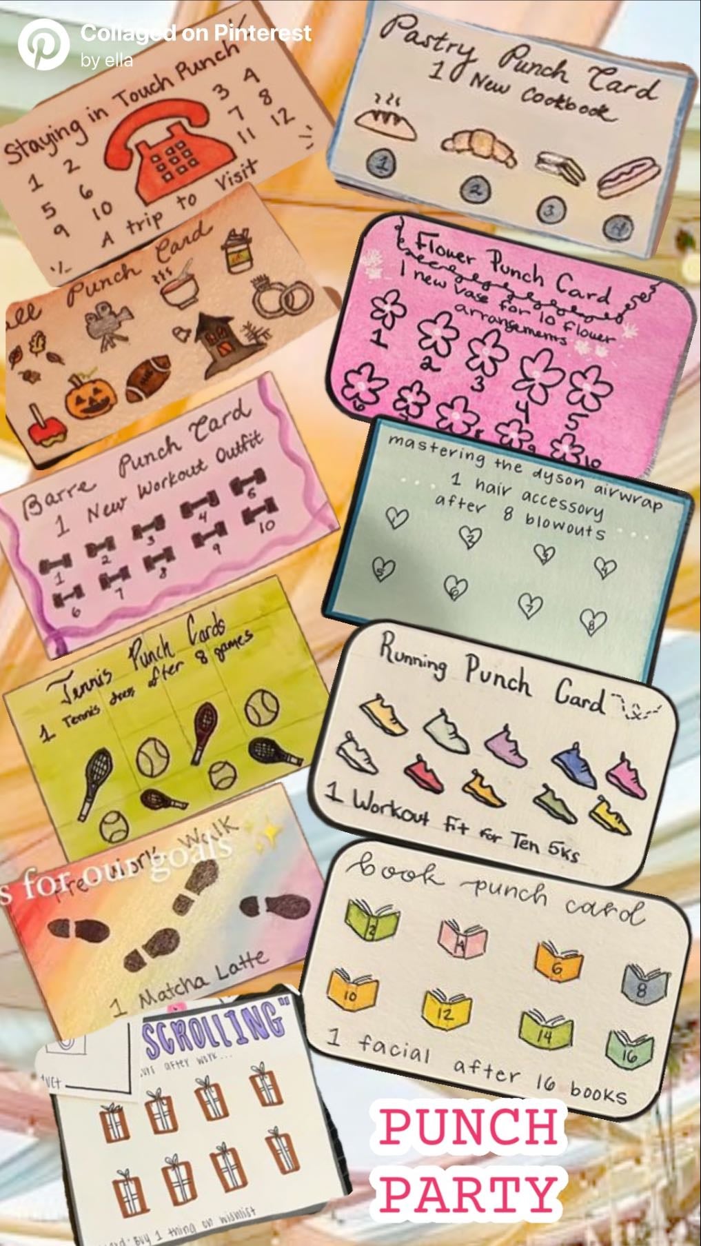 diy goal punch cards