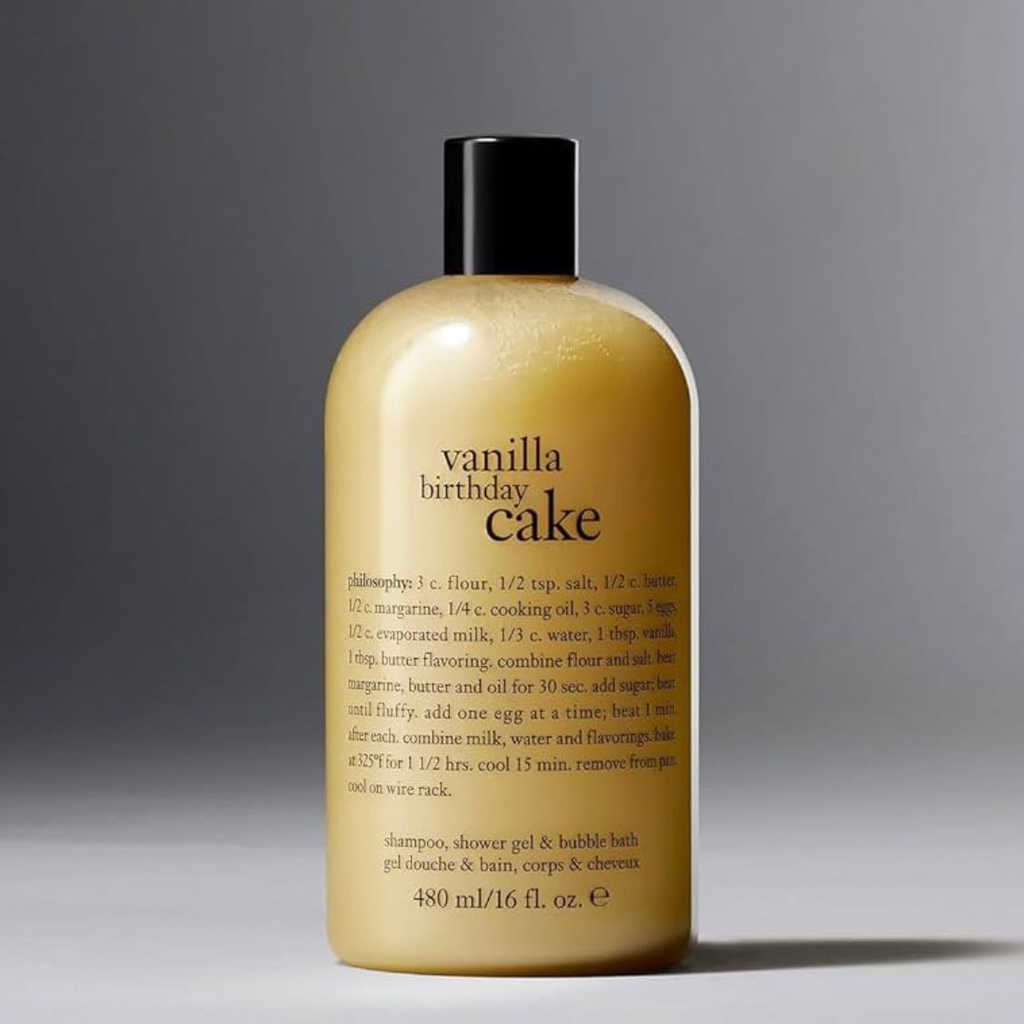 philosophy vanilla birthday cake shampoo, shower gel & bubble bath