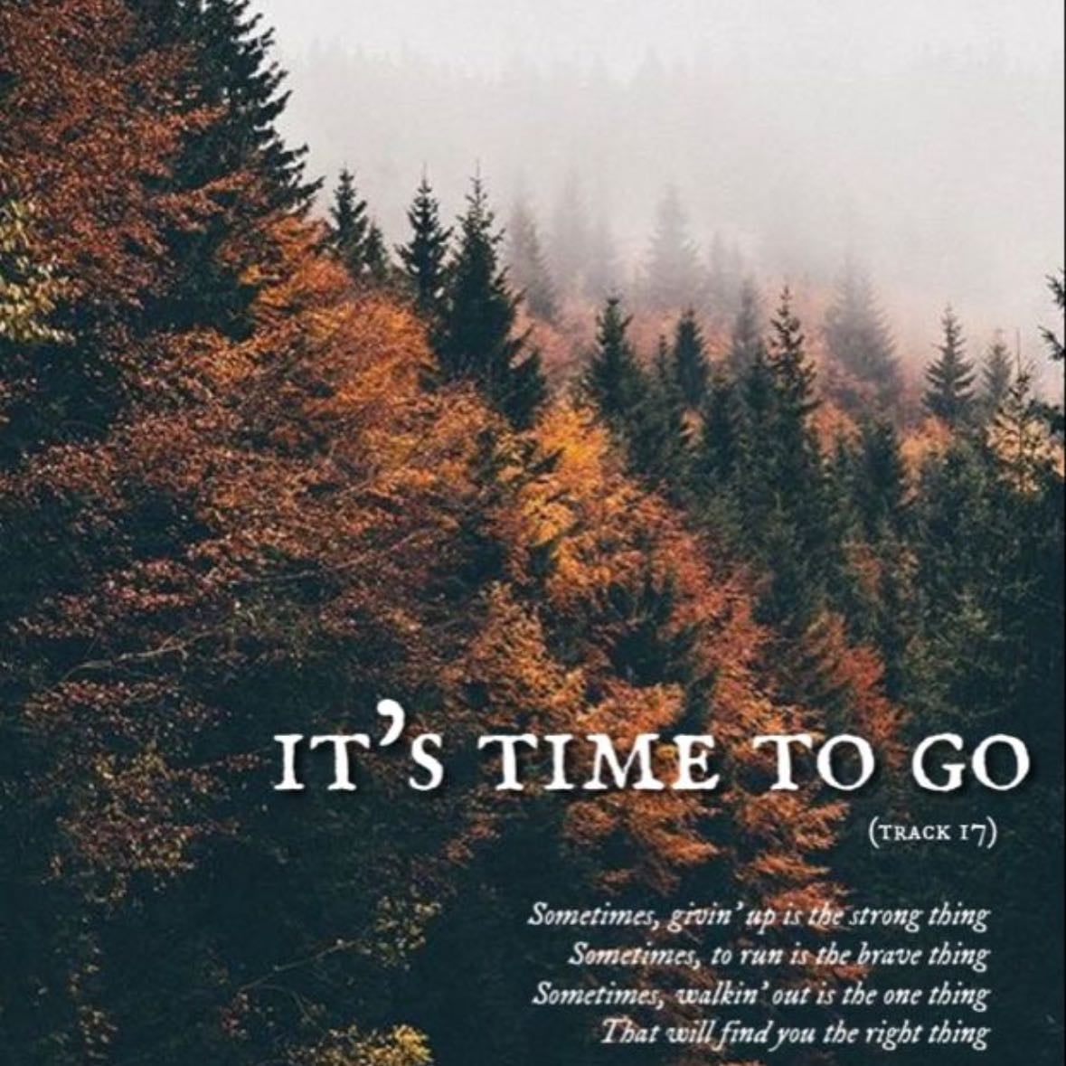 it's time to go