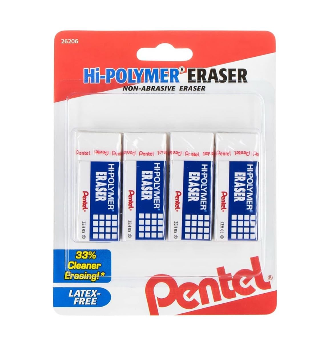 Pentel 4 count erasers