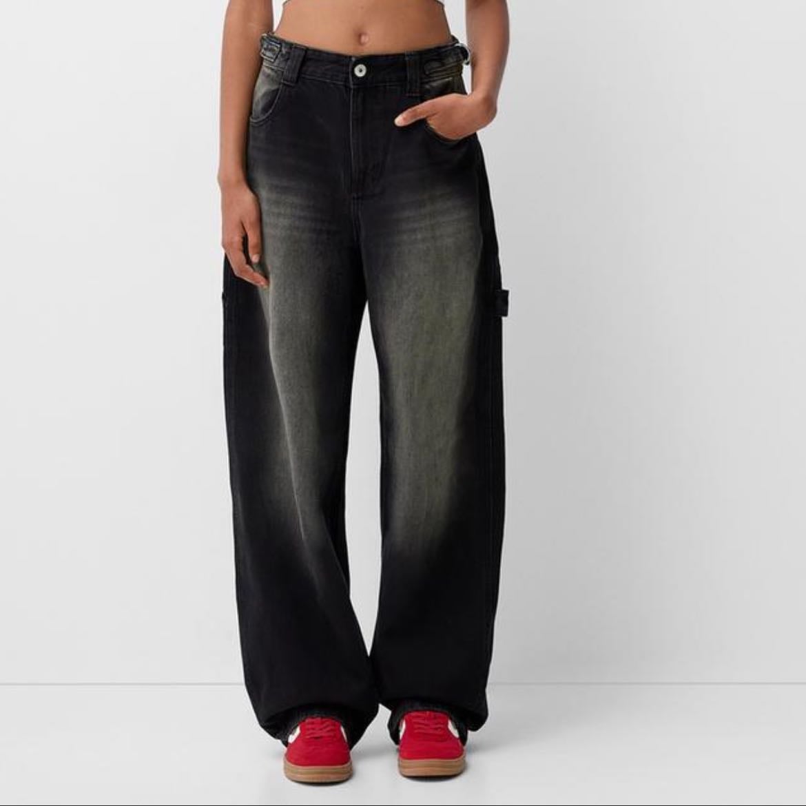 Bershka adjustable ballon fit carpenter jeans