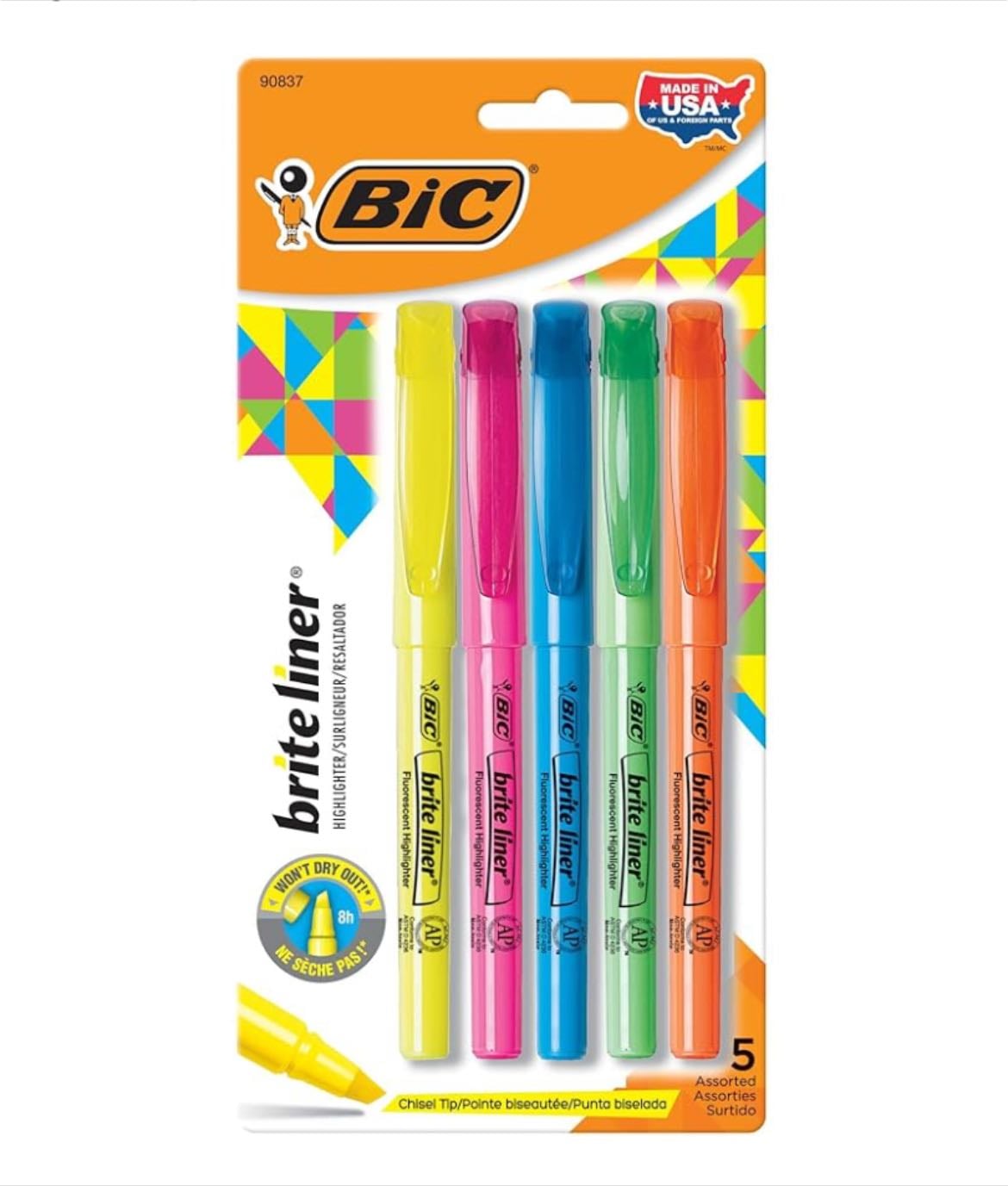 5 count bic brite highlighters