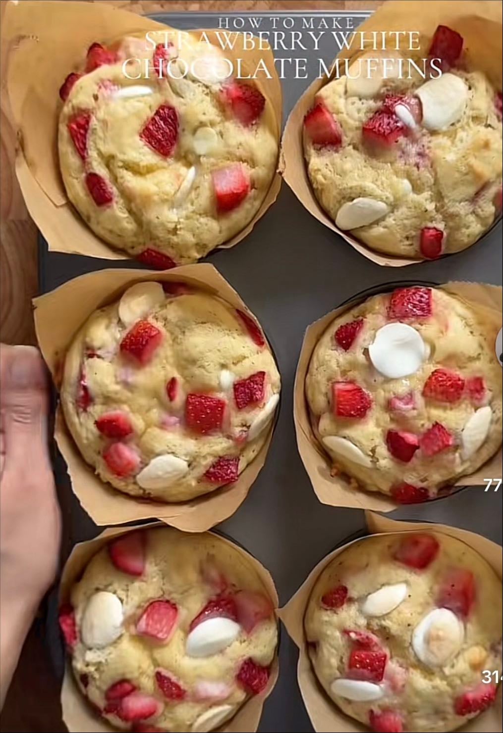 Strawberry white chocolate muffins