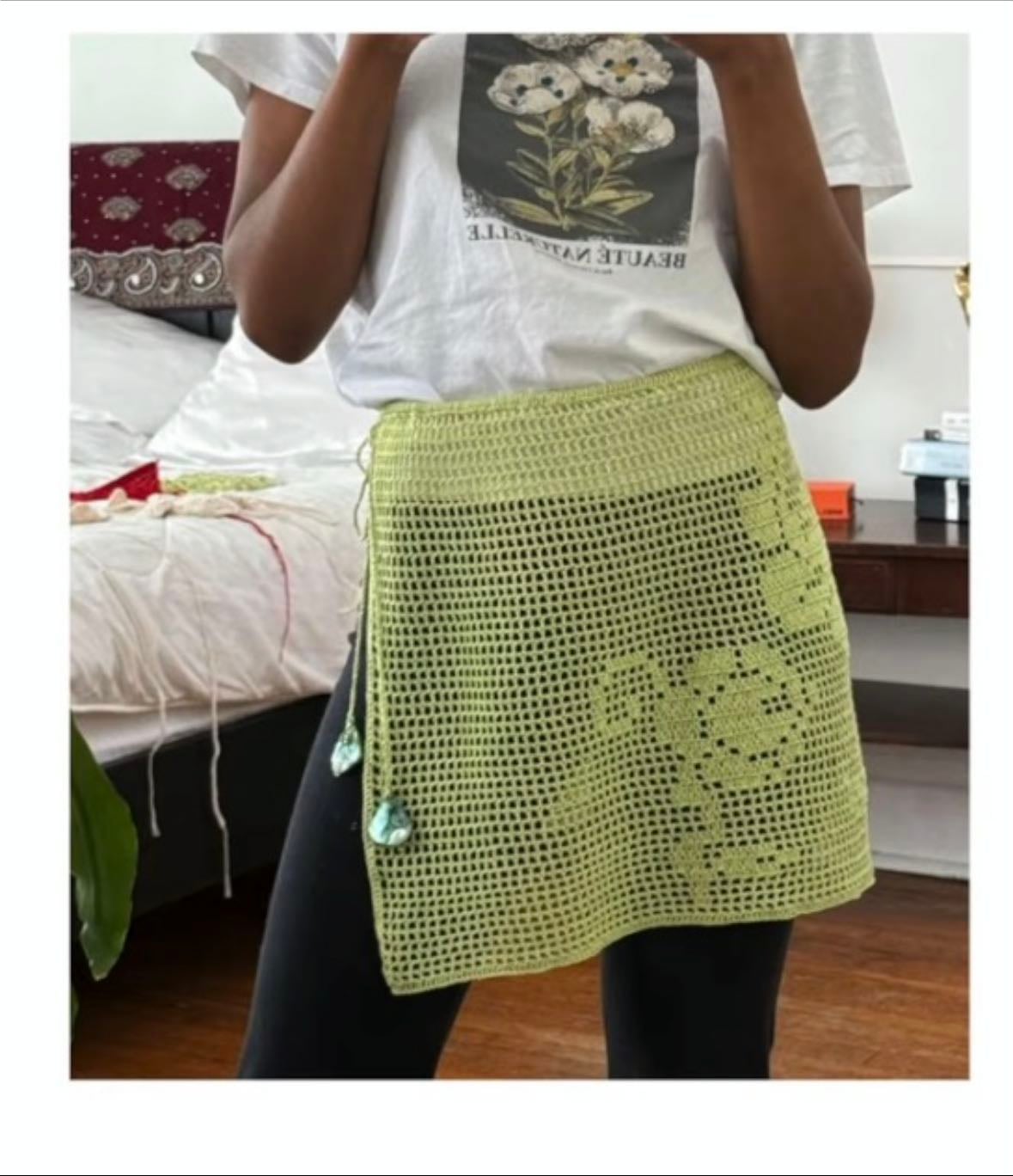 Filet crochet skirt