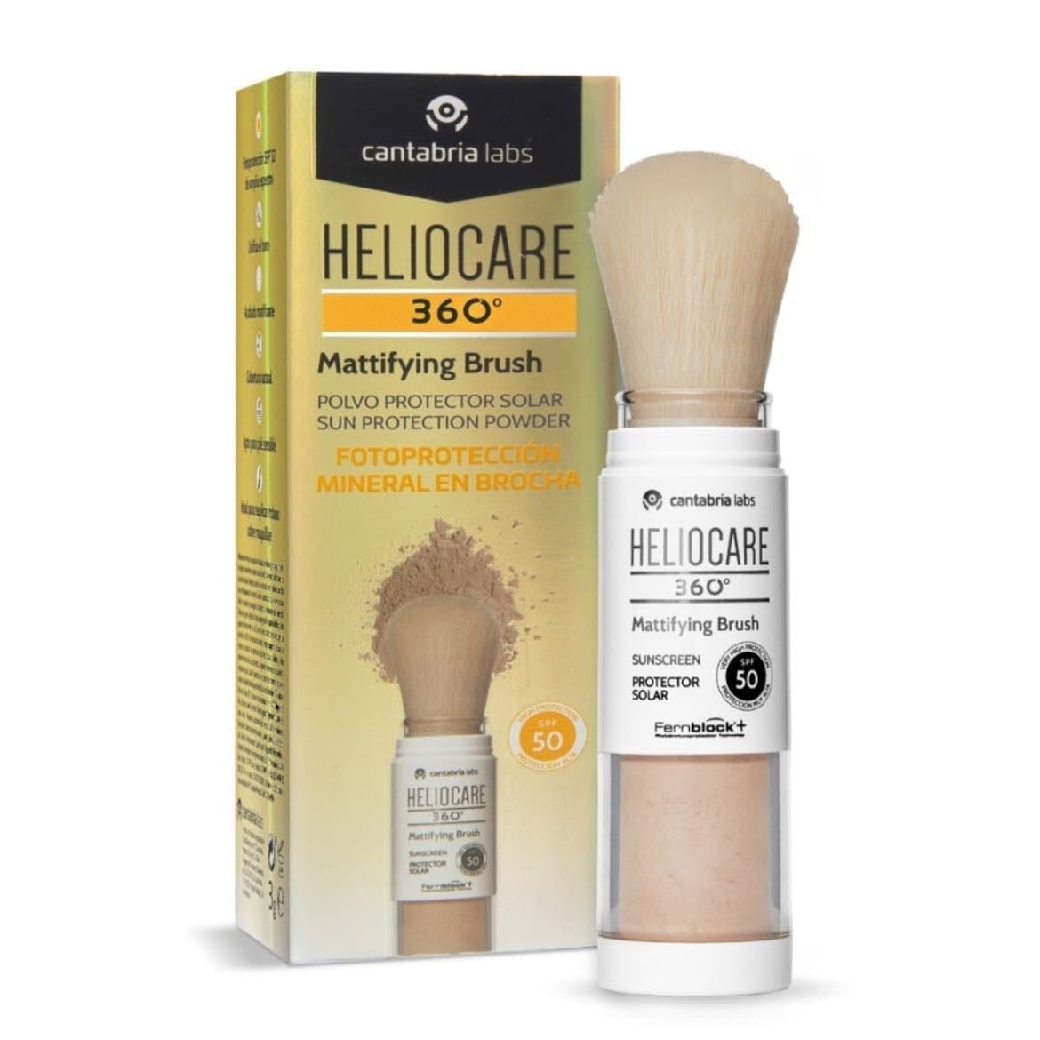 Heliocare 360° Mineral Brush SPF 50 - Portable, invisible, and perfect for reapplication. Great for touch-ups on the go.