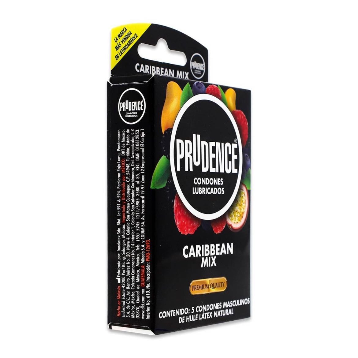 Prudence Caribbean Mix Condoms - Tropical flavors and a fun vibe. Adds a fruity twist to safe sex—because protection can be playful too.