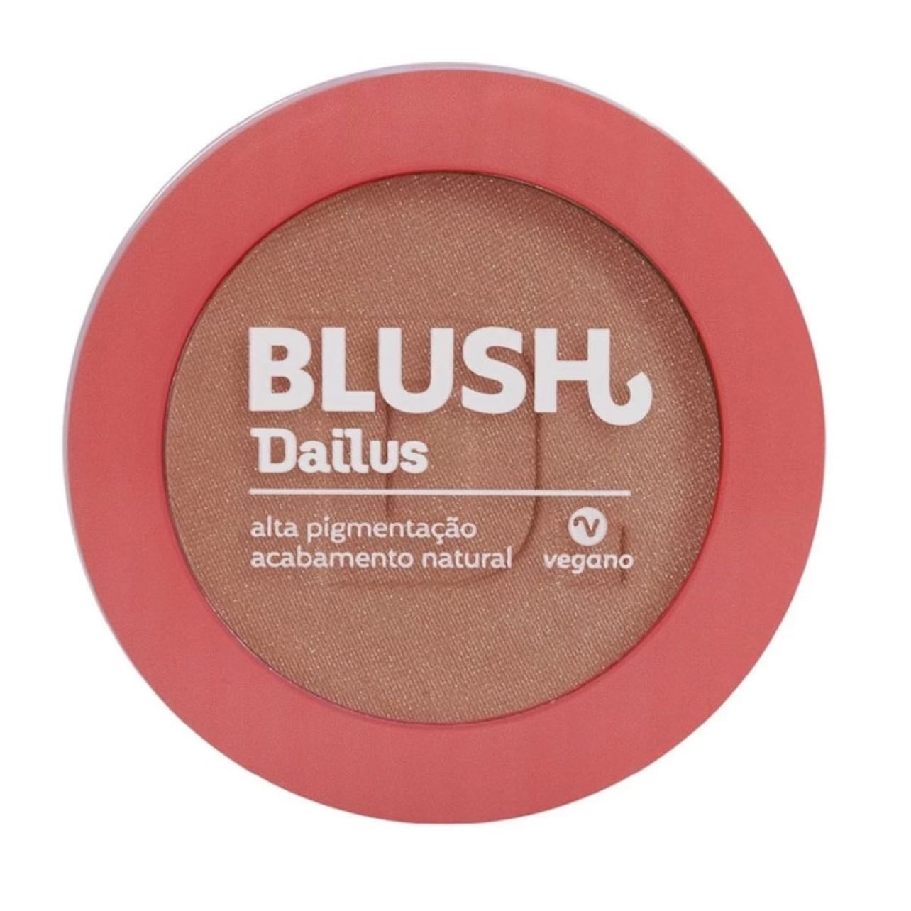 Blush Tô Bege: Efeito natural e alta pigmentação - Dailus - (2025/07)*ROSTO - 4,5g; Alta Pigmentação,Bege c/fundo marrom rosado e particulas de brilho