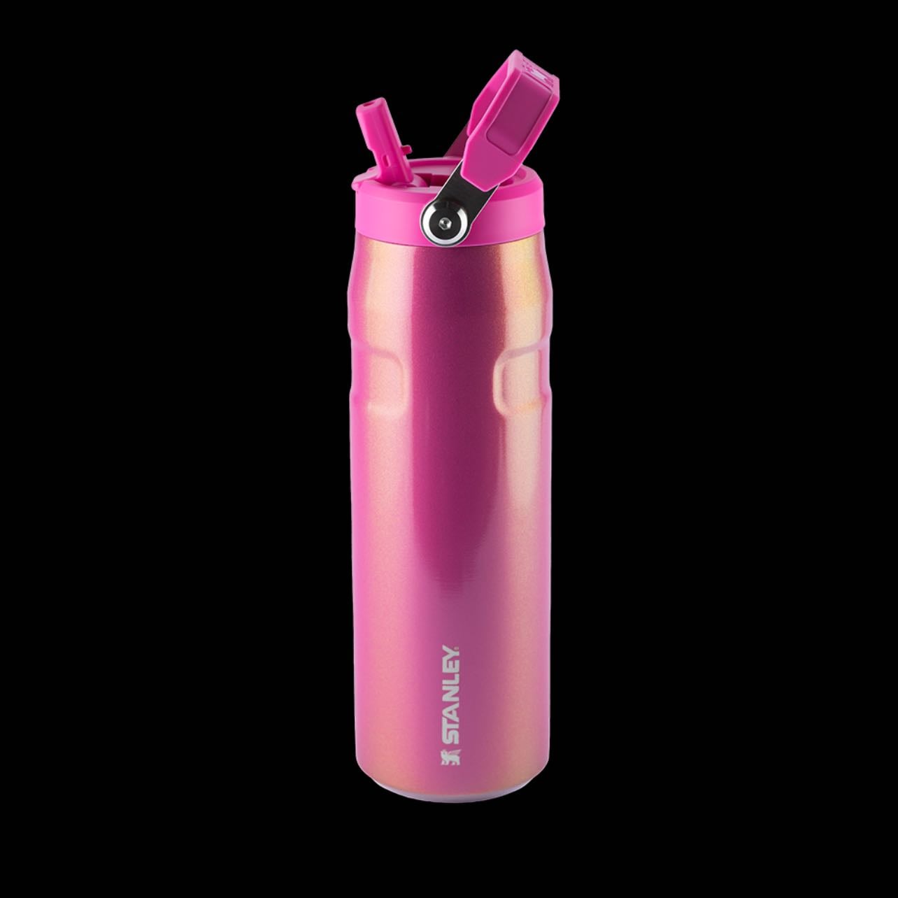 Garrafa Térmica Aerolight Flip Straw - Stanley - (25/07)*GARRAFA - 710ML; Cor: Pink Shimmer; Canudo,alça tranporte,até 15h de resfriamento;