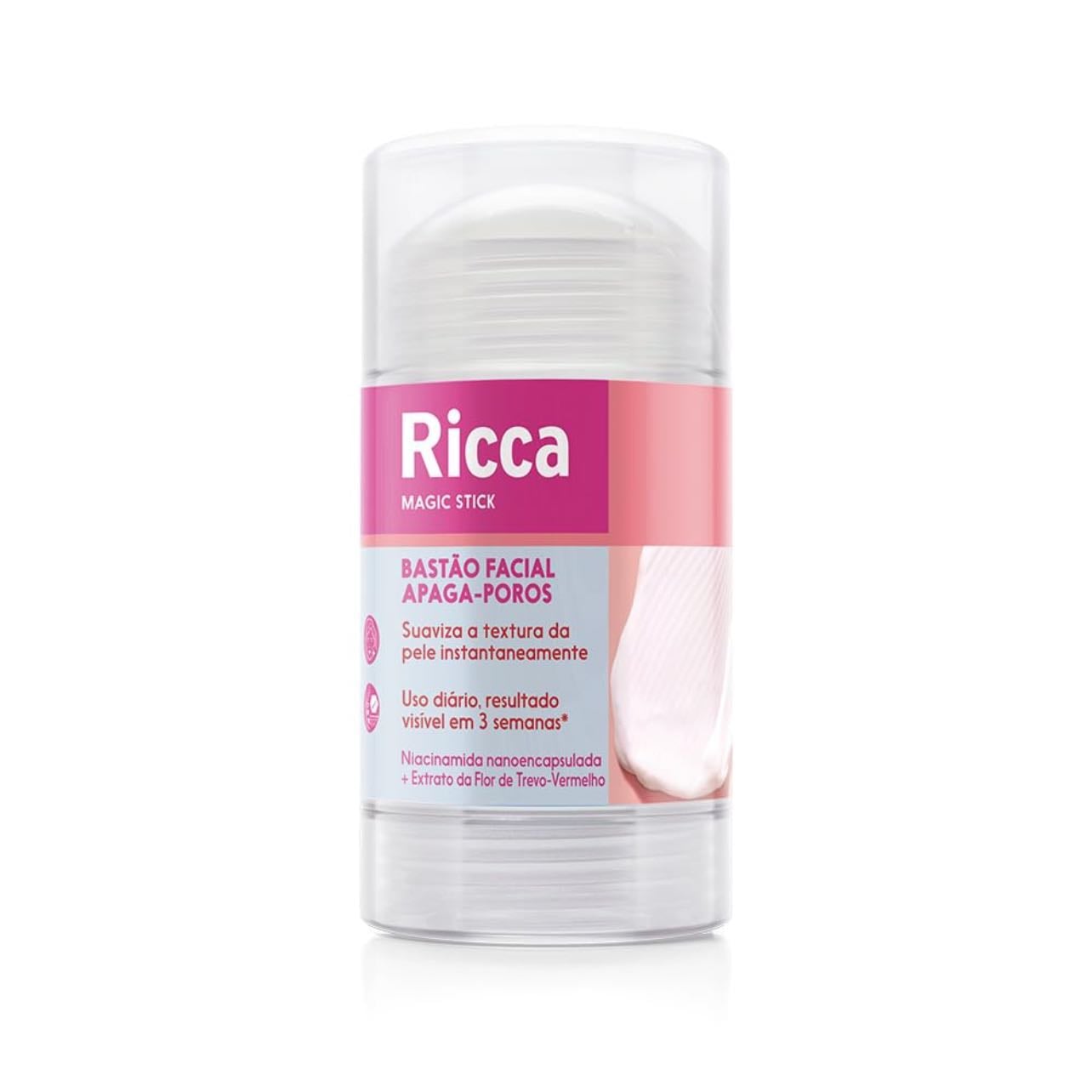 Bastão Facial Apaga Poros - Ricca - 30g; Suavisa Textura, tratamento poros e marcas* Após 3 semanas de uso