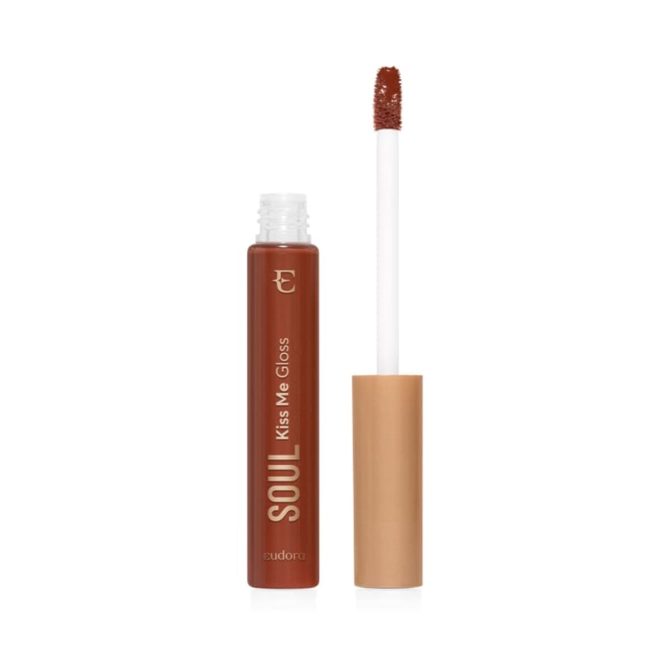 Gloss Marrom Bombom de Avelã - Eudora - 5,2ml; Marrom mais aberto;queimado