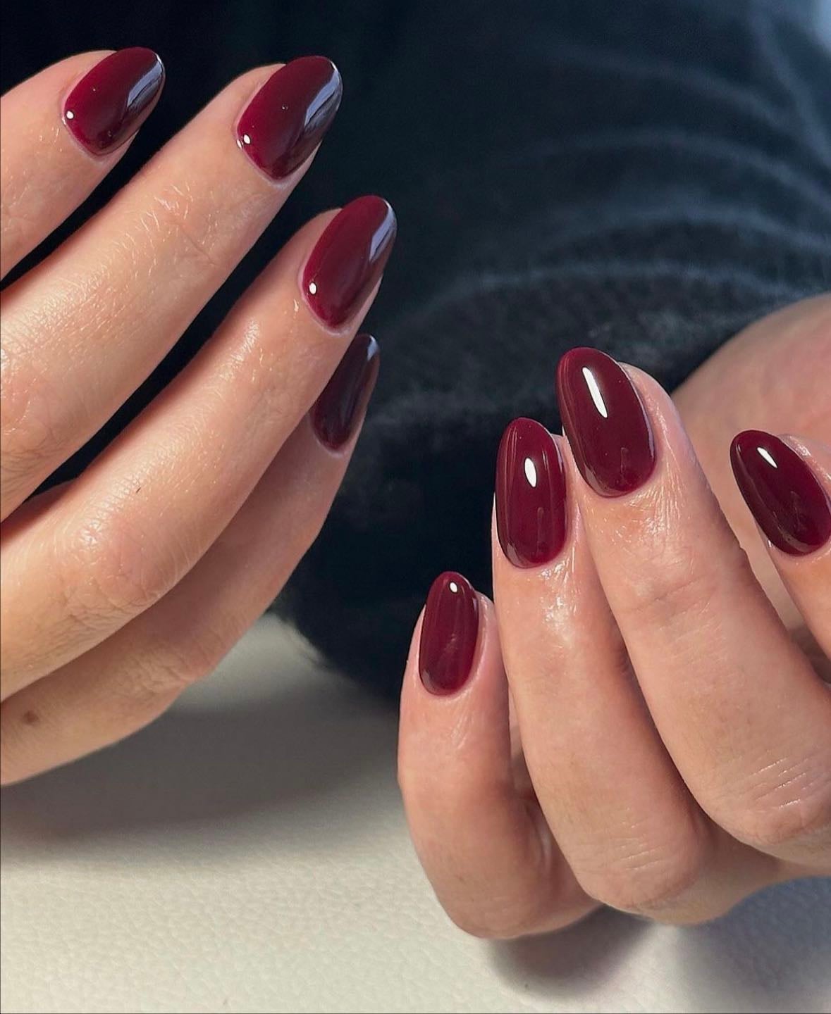 dark red nails