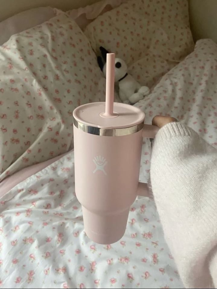 A pink flask