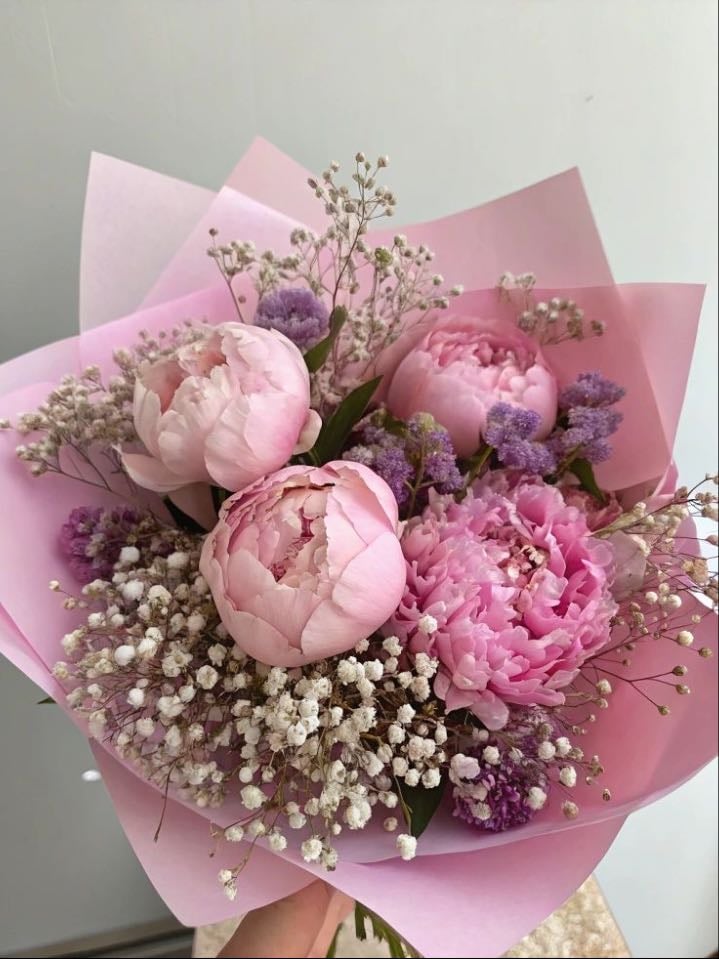 Fleurs - pivoines, œillets, fleurs roses ou blanches