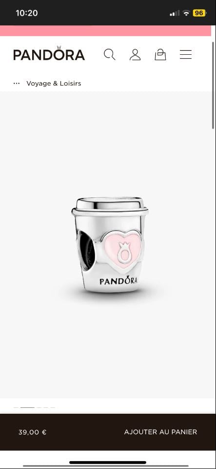 Charm Pandora Tasse de CafΓ© Fais Une Pause - 39β¬