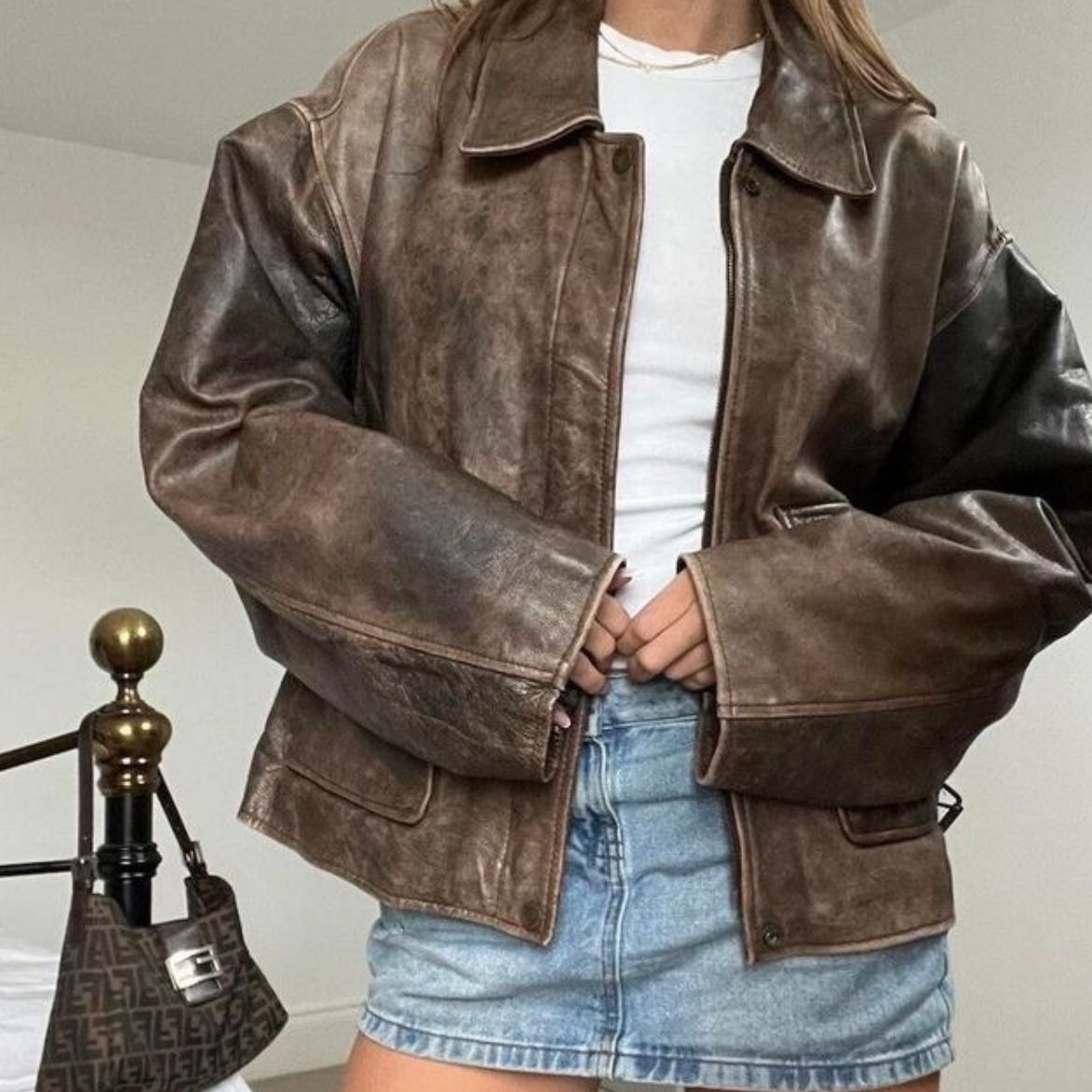 campera marrón vintage