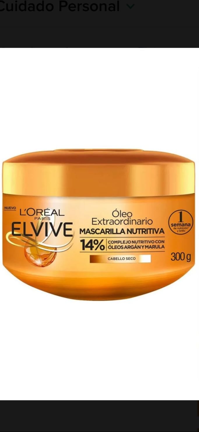 Mascarilla Oleo Extraordinario Nutrición - Elvive