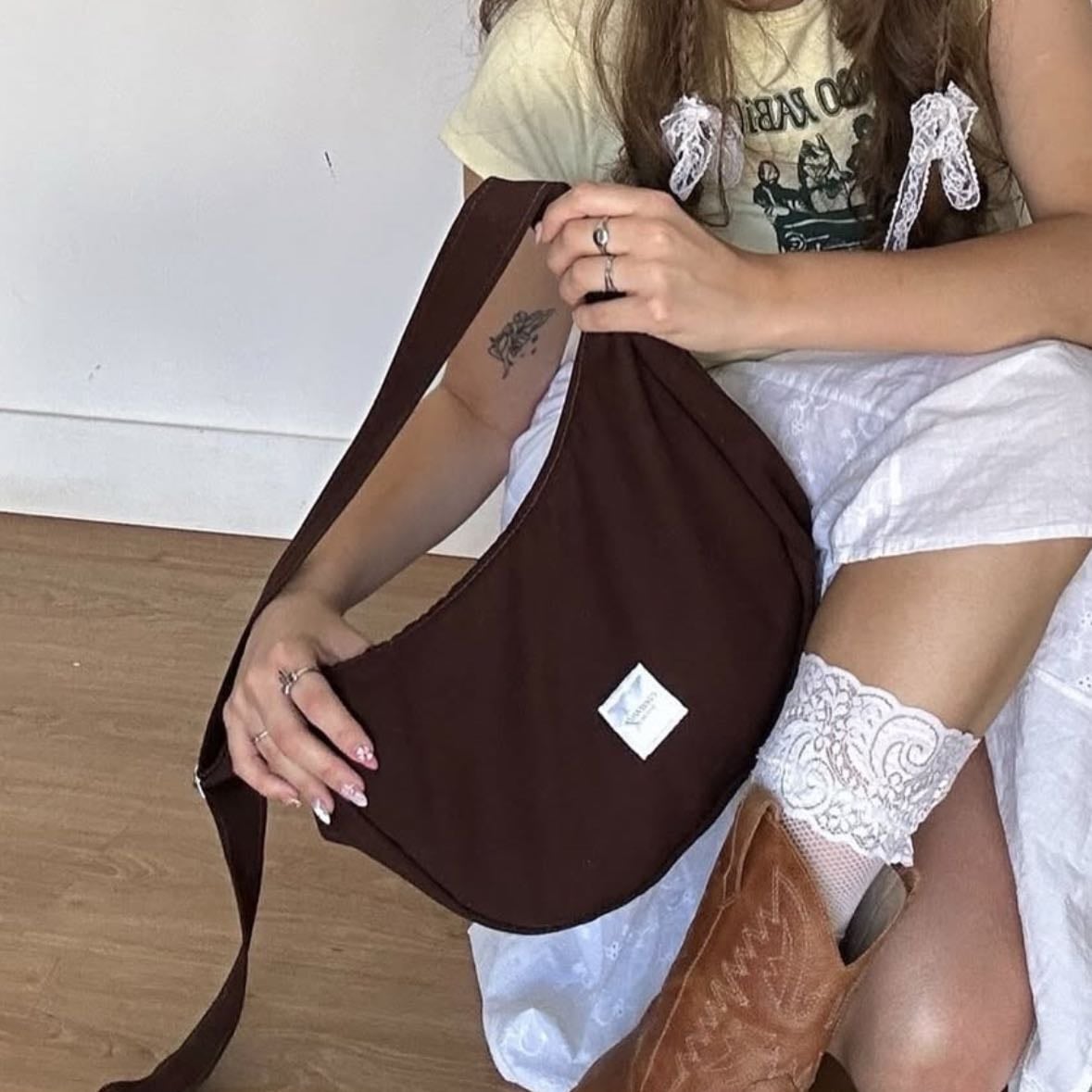 Slouchy bag chocolate - Creany dreamyy
