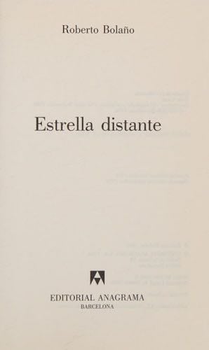 Estrella distante - Roberto Bolaño · 1996