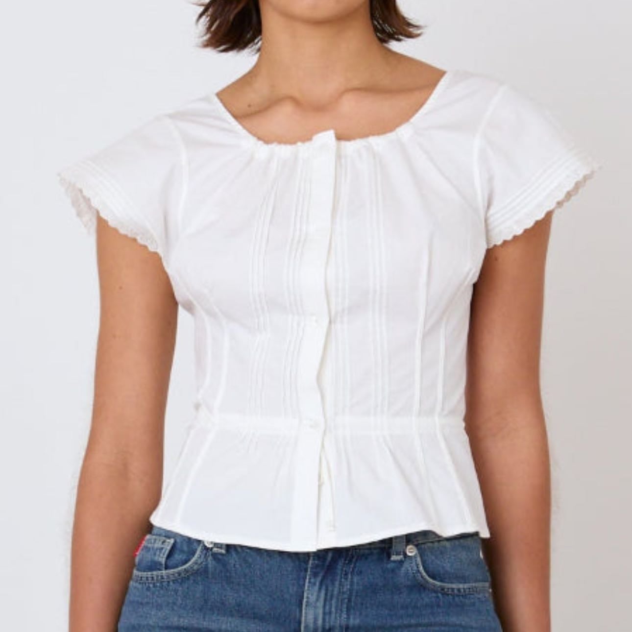 peachy den renee top - white