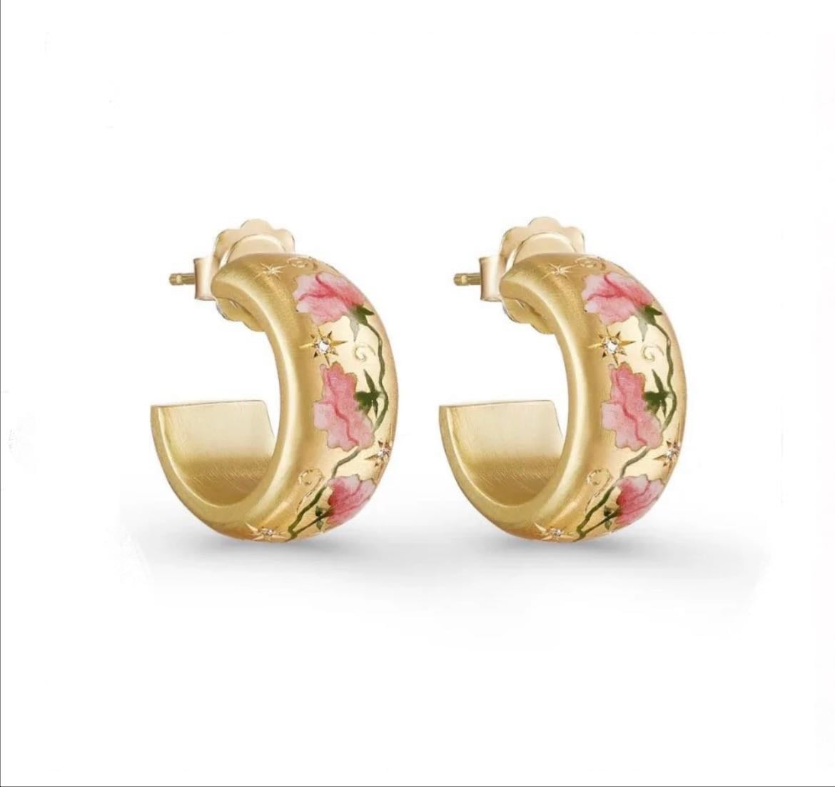 Botanic Blossoms Earrings - Pink Blush - Nya Rose