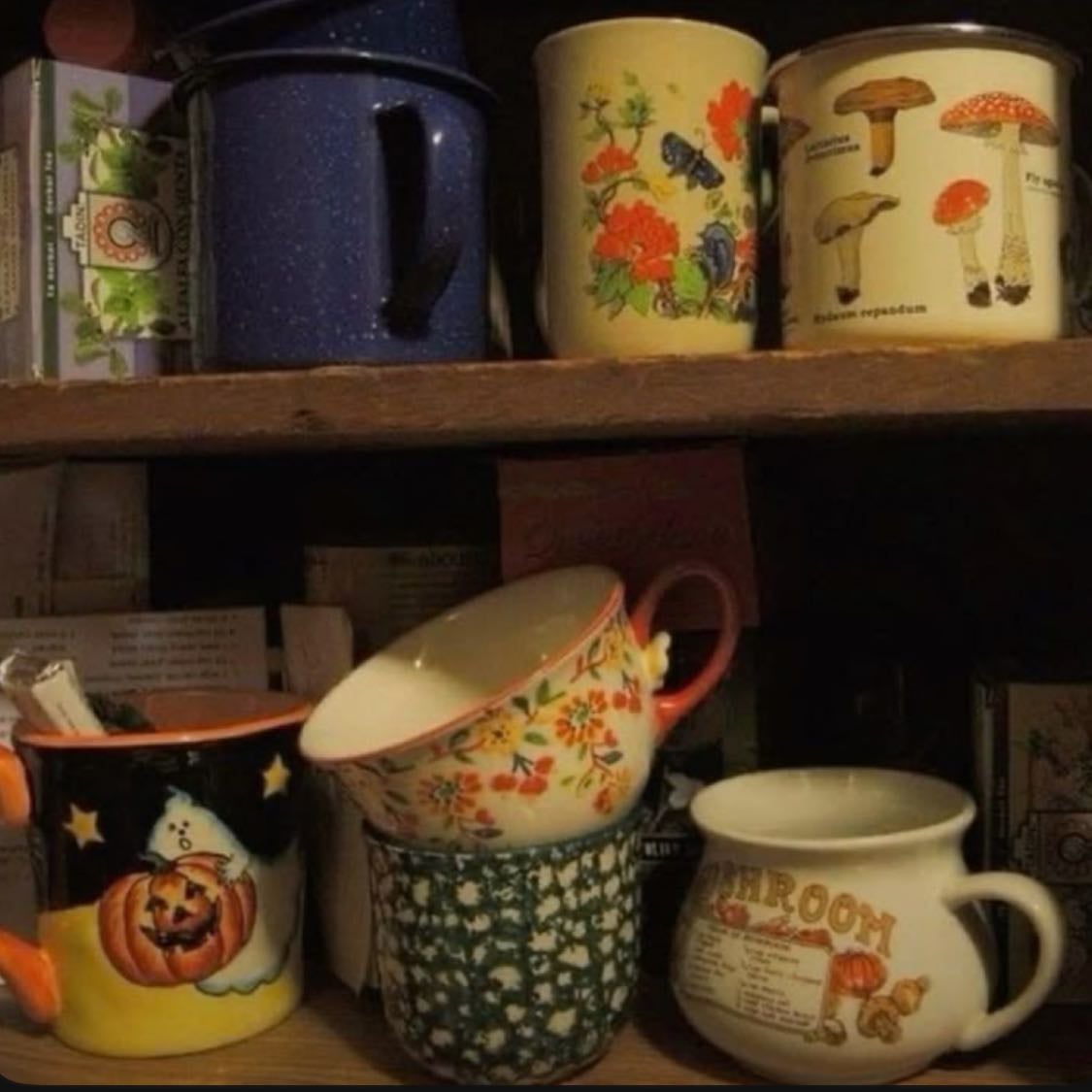 mismatched mugs