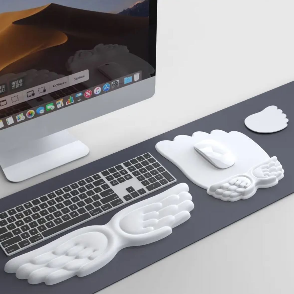 β‘β angel wrist set - I just found this on AliExpress: C$8.89 | Cute Angel Wings Keyboard Tray Rubber Non-slip Bottom Memory Foam Wrist Pads Office Learning Computer Mouse Pad