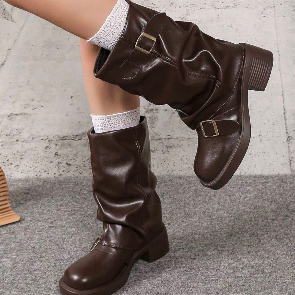 brown boots - shein 779
