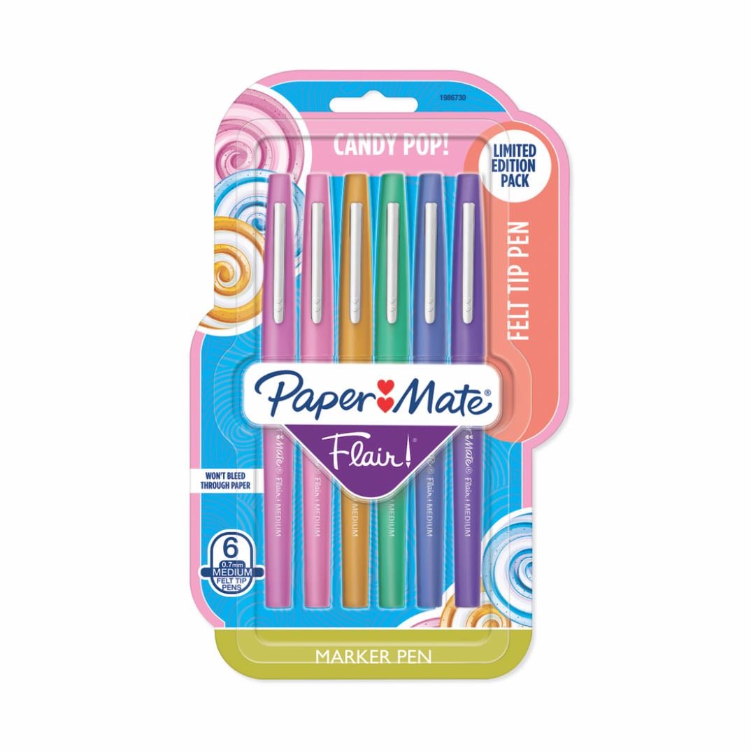 Boligrafo Paper Mate Flair Candy Pop X6 Colores