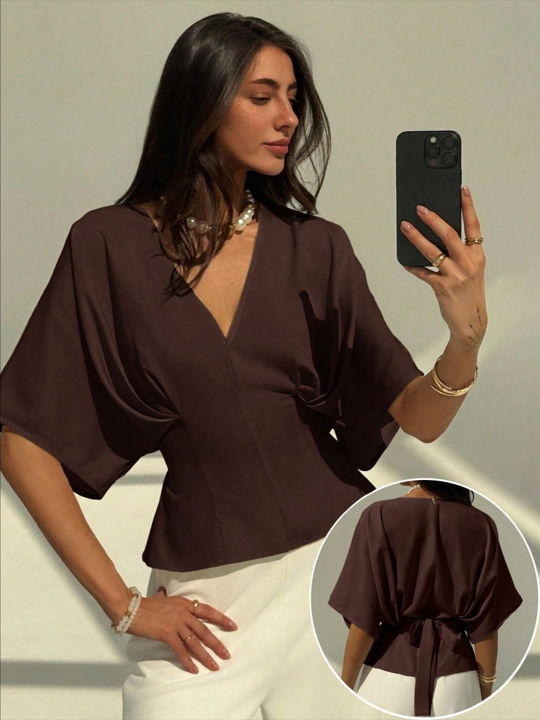 elegant brown blouse