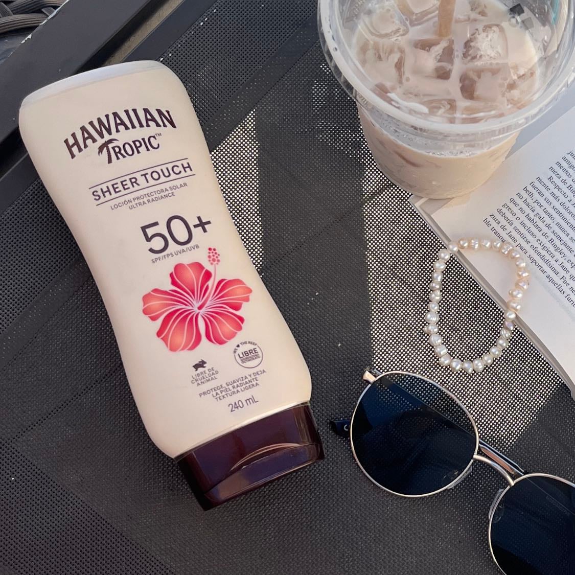 hawaiian tropic sheer touch sunscreen - (smells sooo good and has glitter ✨, also works well)
