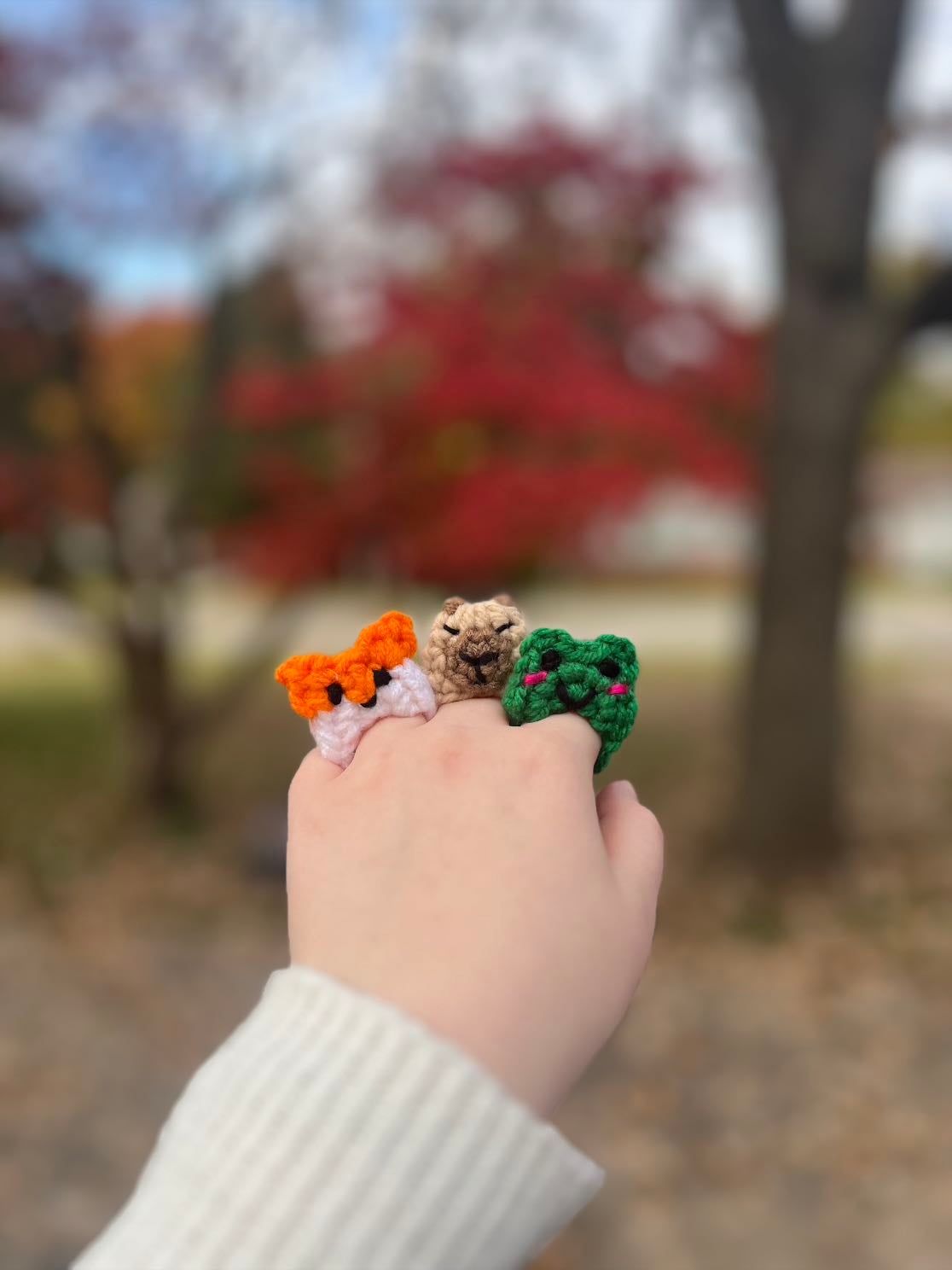 Crochet animal rings