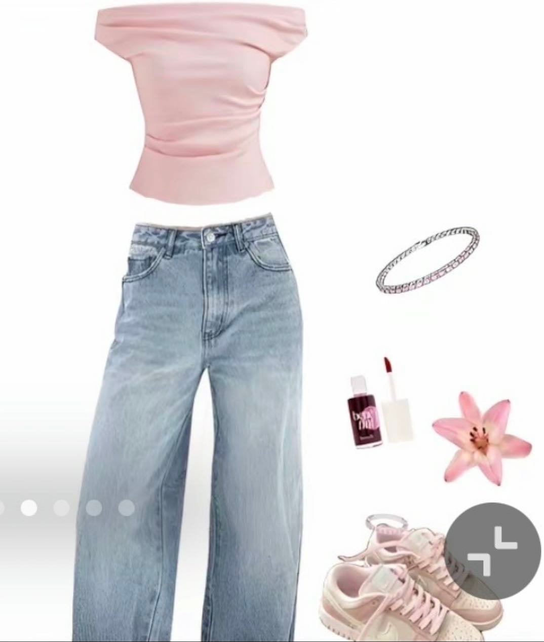 Mezclilla con top rosa