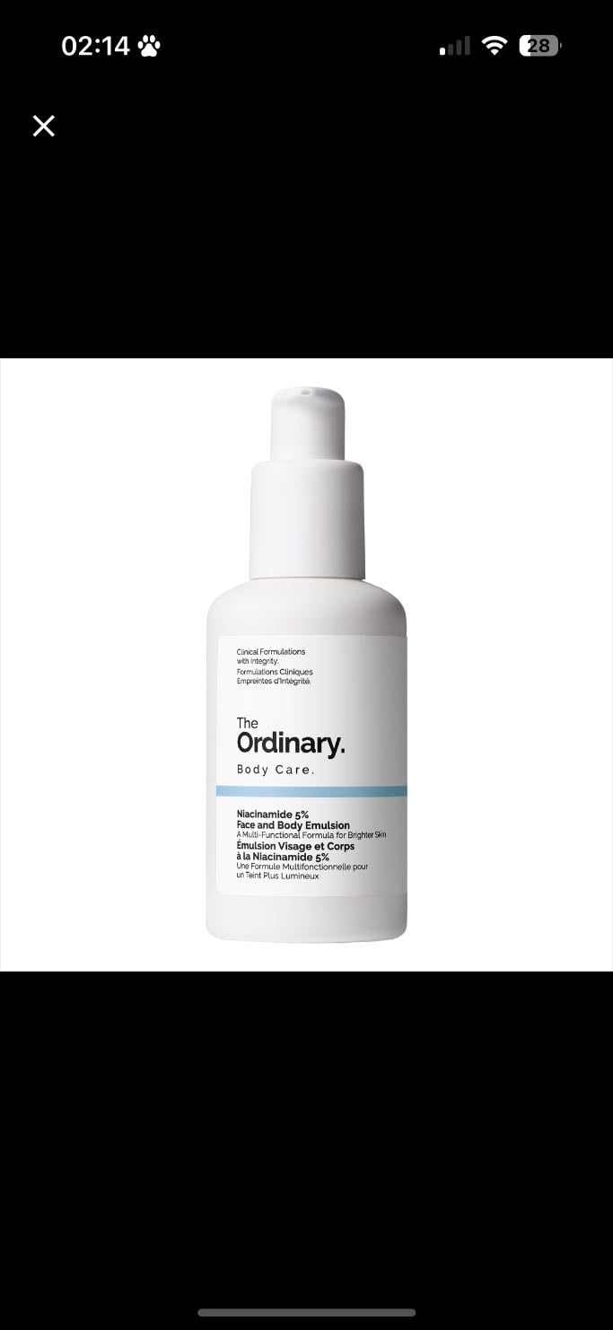 Face and body emulsion with niacinamide 5% - The Ordinary