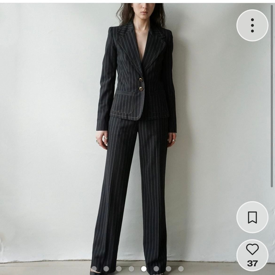 Fitted pinstripe suit