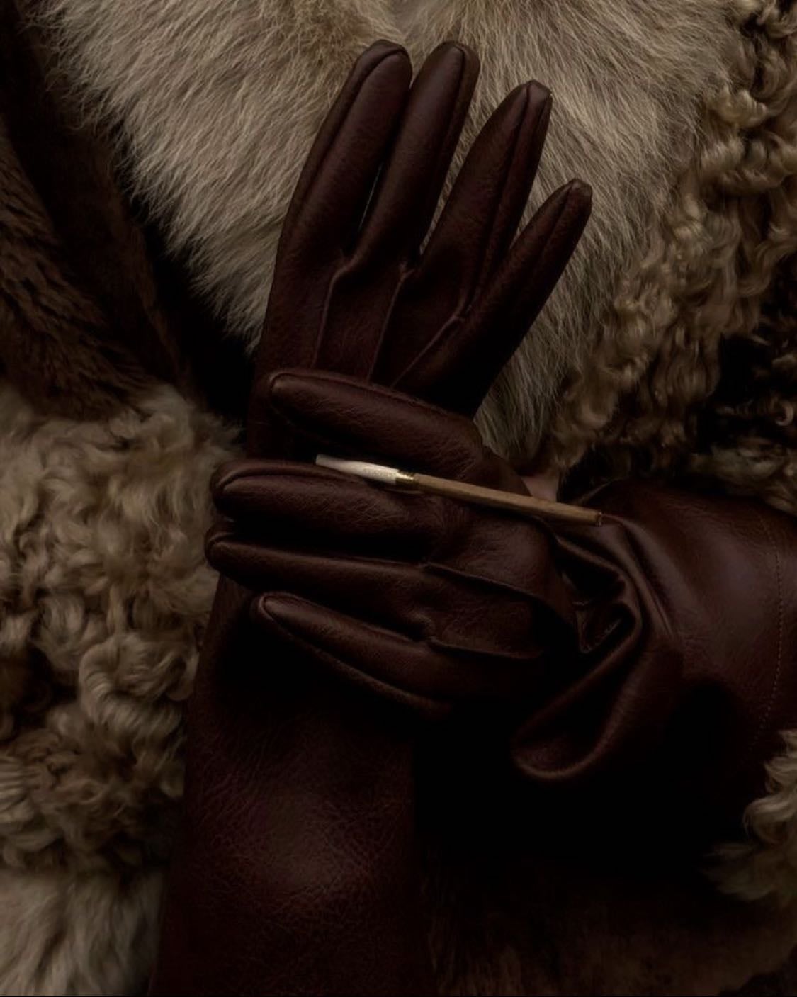 Woolen/leather gloves