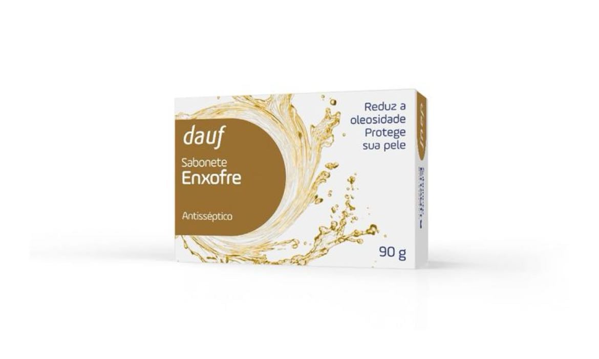 Sabonete de enxofre dauf - Trata acne, oleosidade, foliculite, limpa profundamente a pele e o couro cabeludo