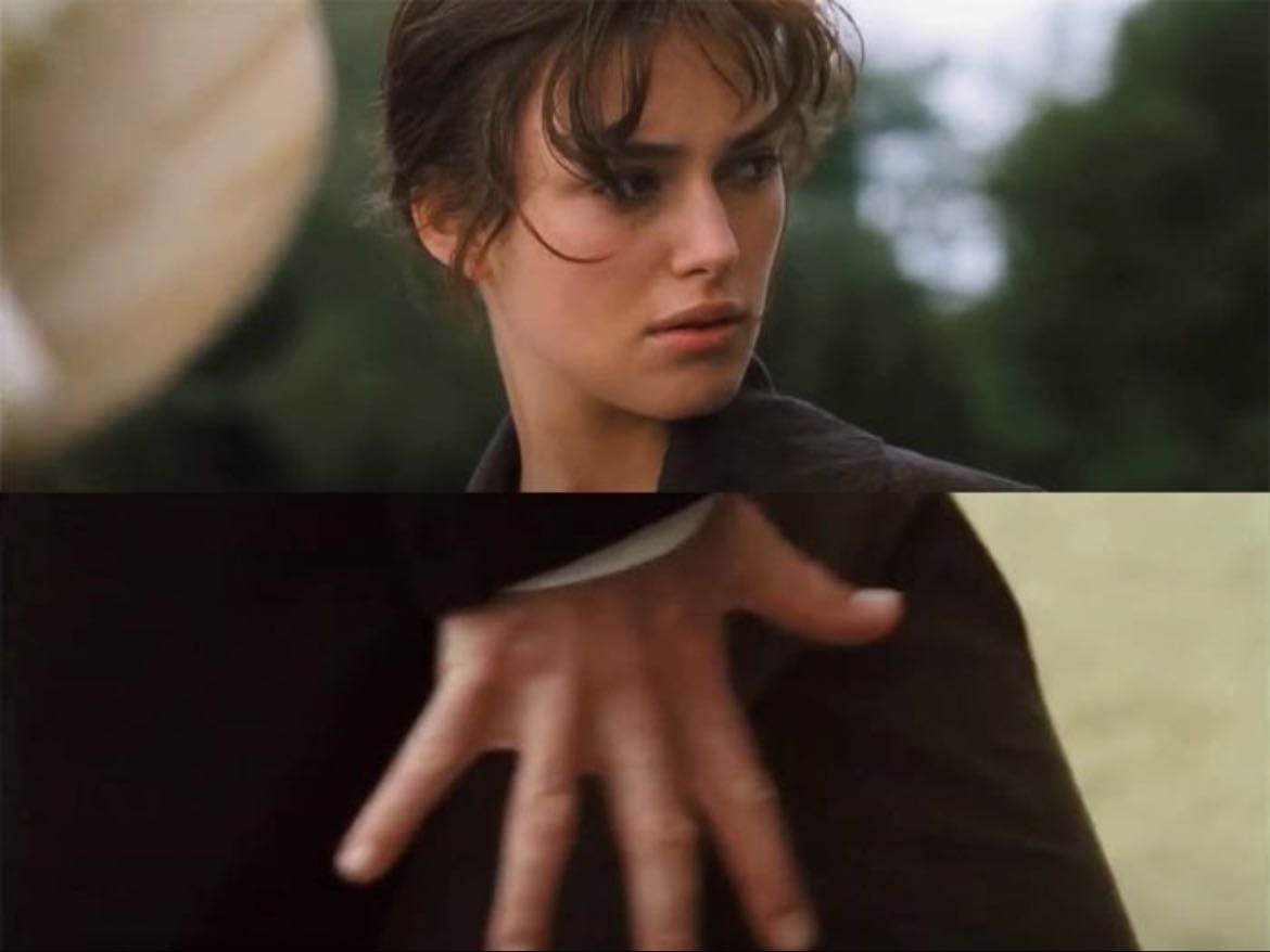 la escena de darcy - en el campo + la de la mano + la declaración en la lluvia