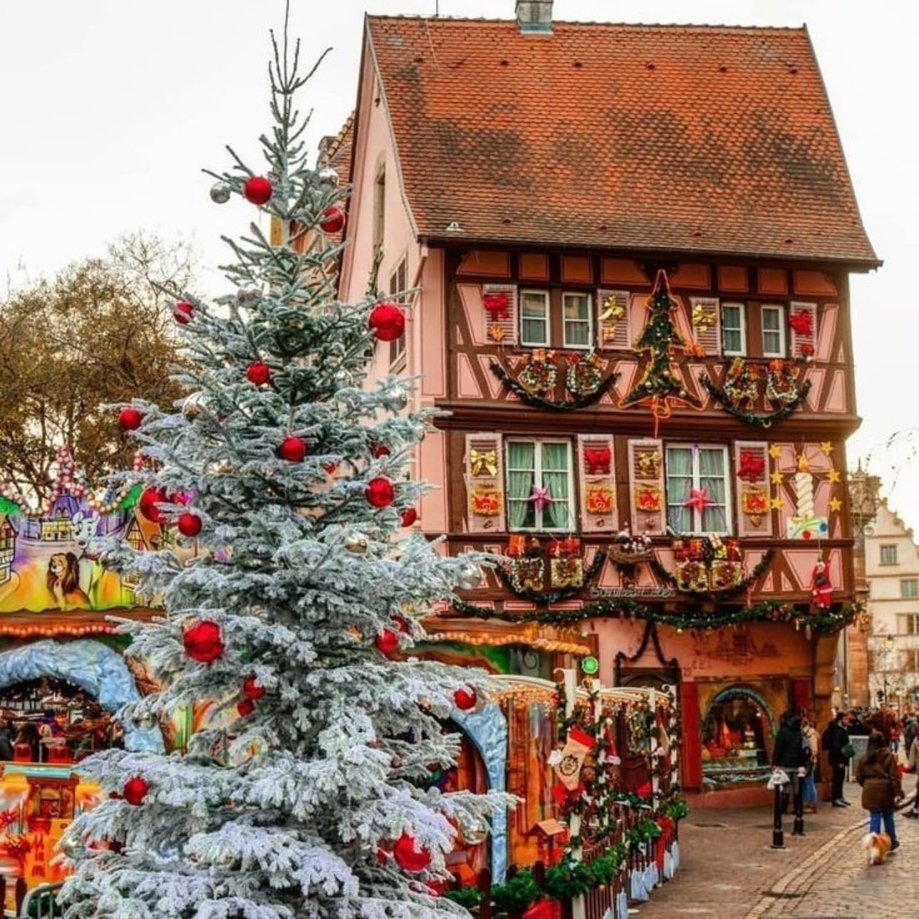 Pasar Navidad en Alsacia, Francia