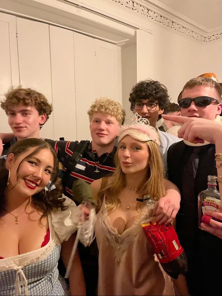 dress for the wrong event - each person dresses up for a different event