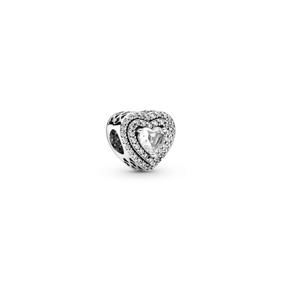 Sparkling Levelled Hearts Charm - Pandora