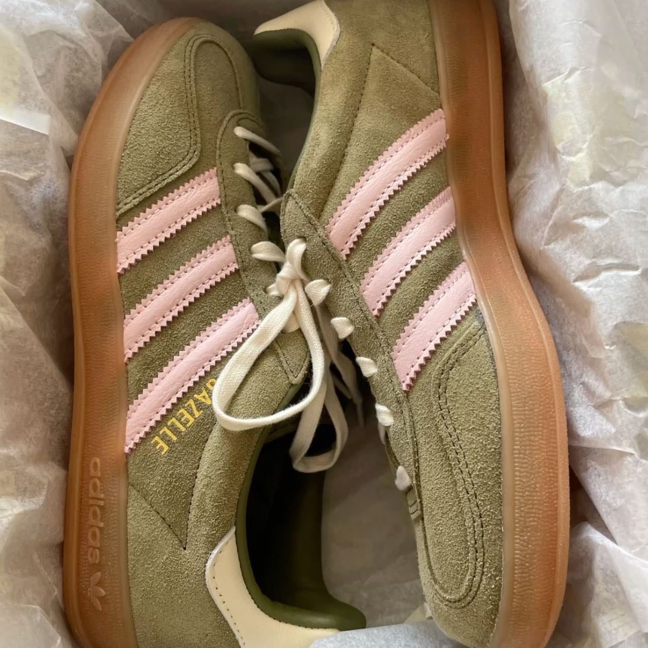 Adidas Gazelle Indoor - Olive / Pink -> "Strawberry Matcha"