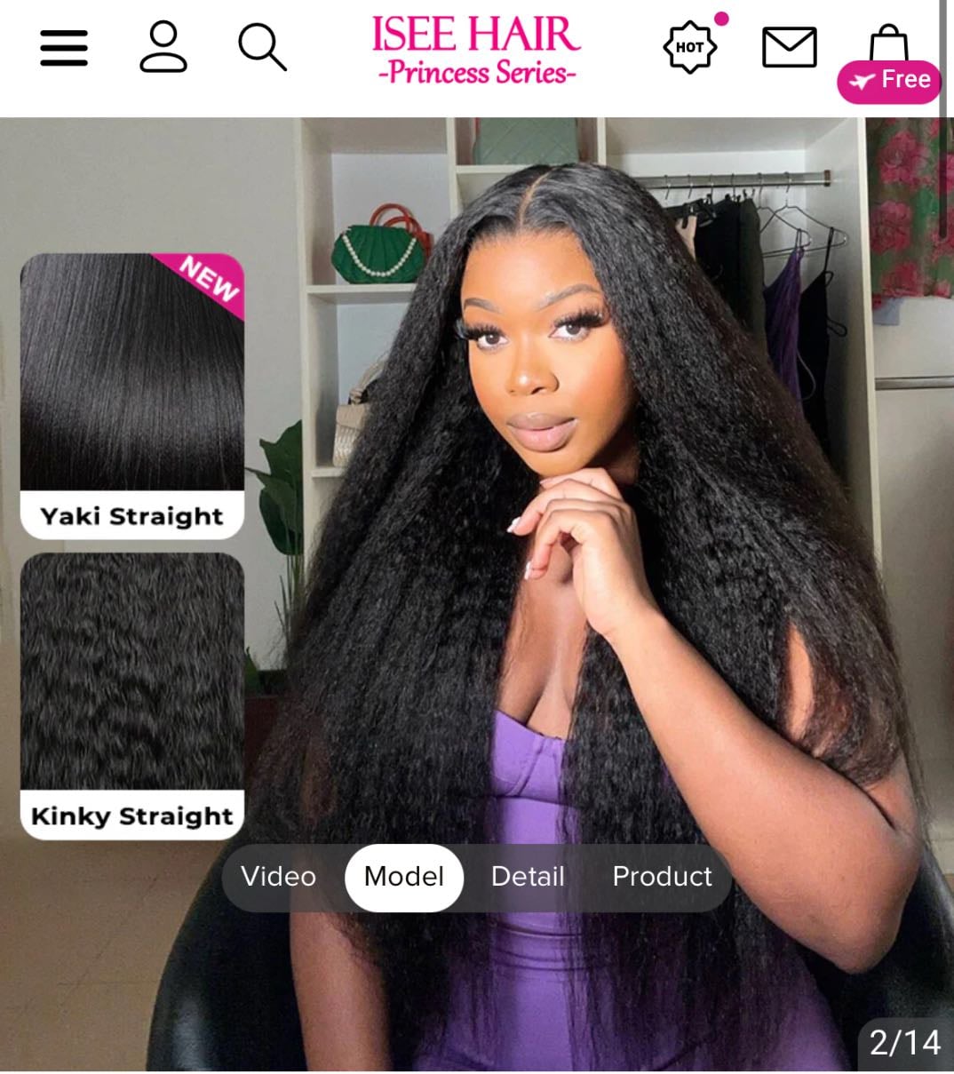ISEE M-Cap 9x6 Wear Go Yaki Straight Glueless Wig Pre Bleached Tiny Knots Kinky Straight HD Lace Wig