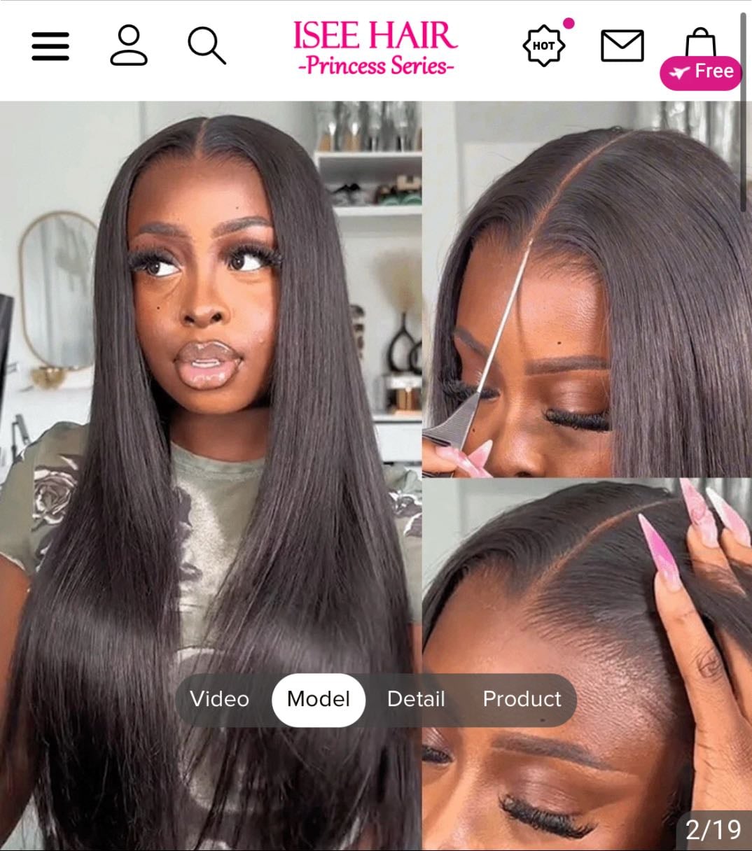 ISEE M-Cap Wear Go 9x6 Silky Straight HD/Skin Lace Glueless Wig Pre Bleached Tiny Knots Wig