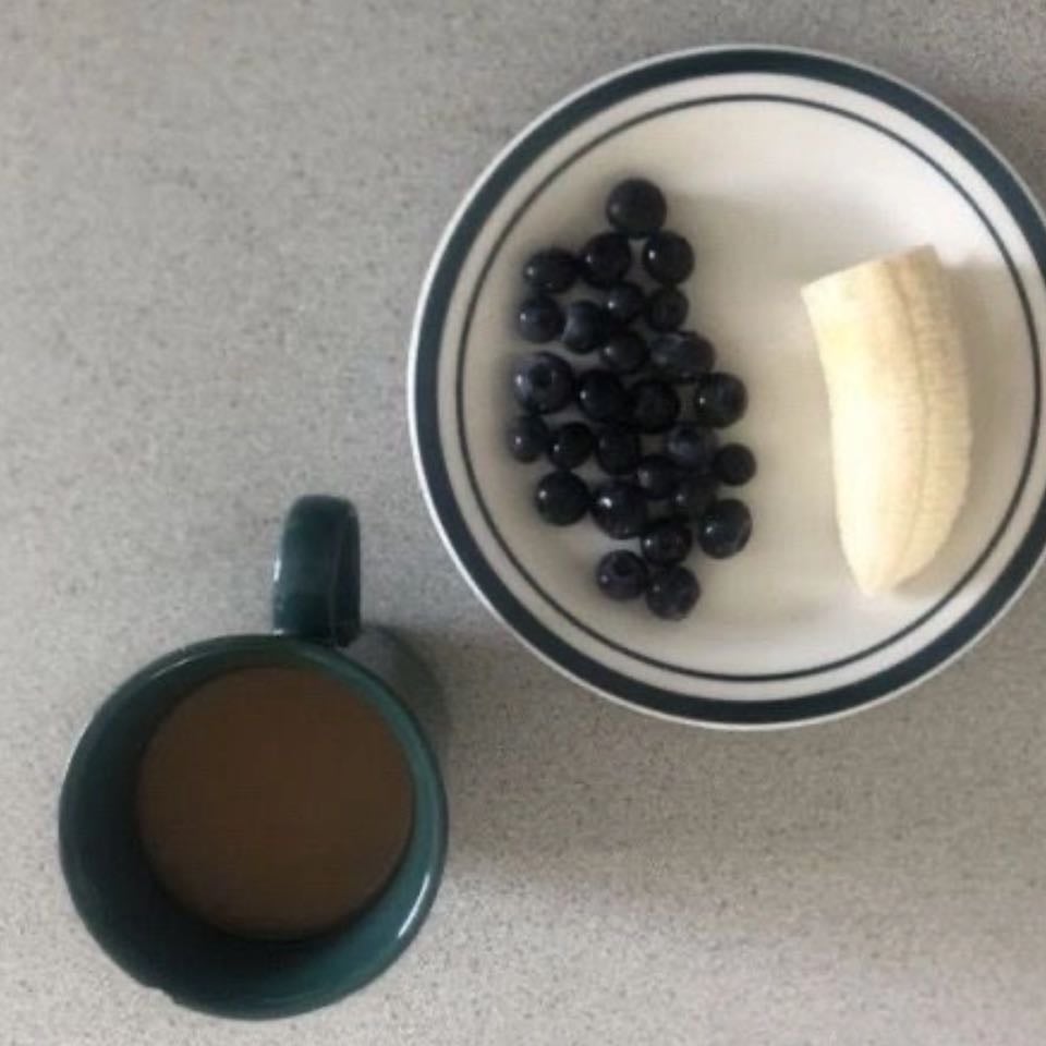 Arándano, plátano y café