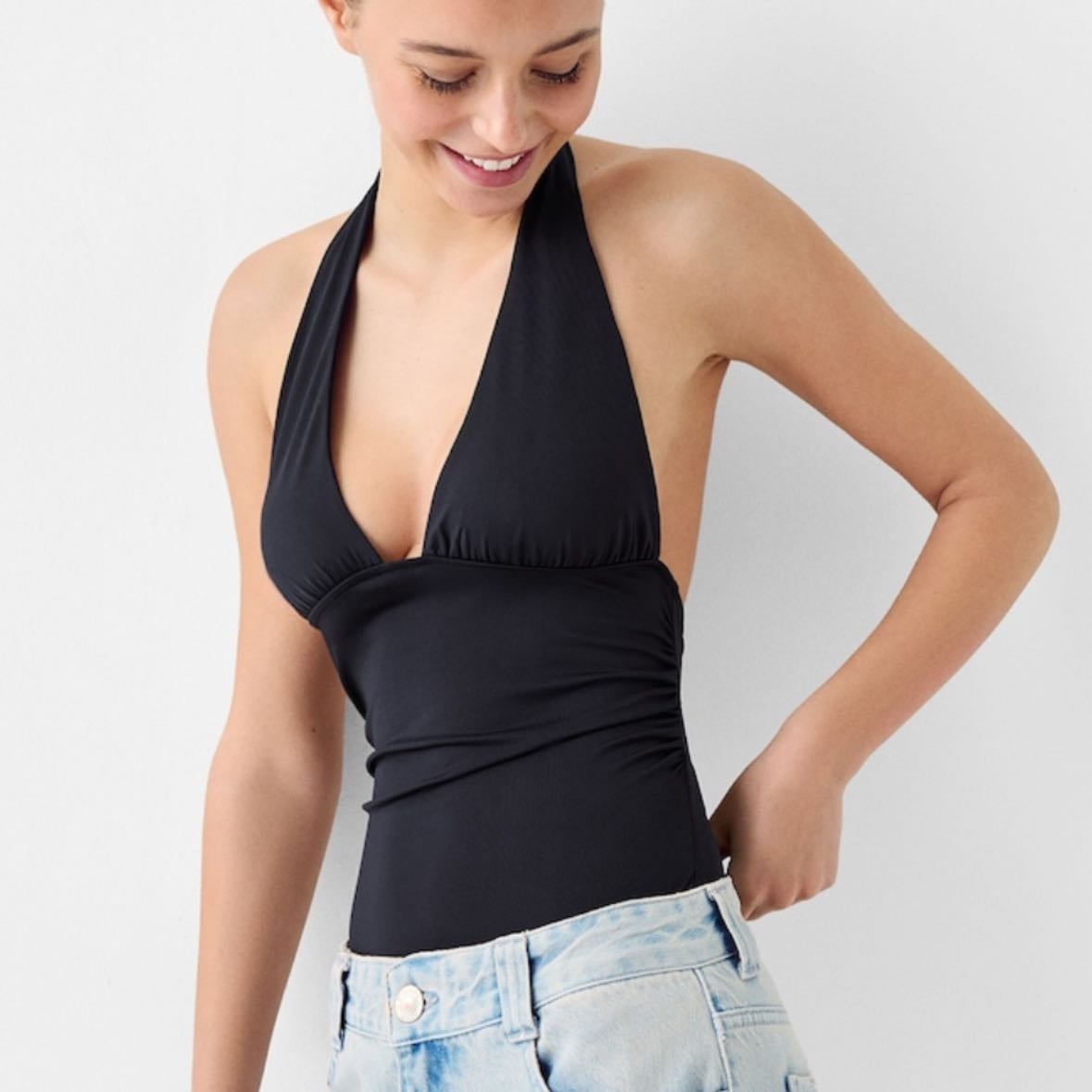 Halter neck bodysuit - bershka