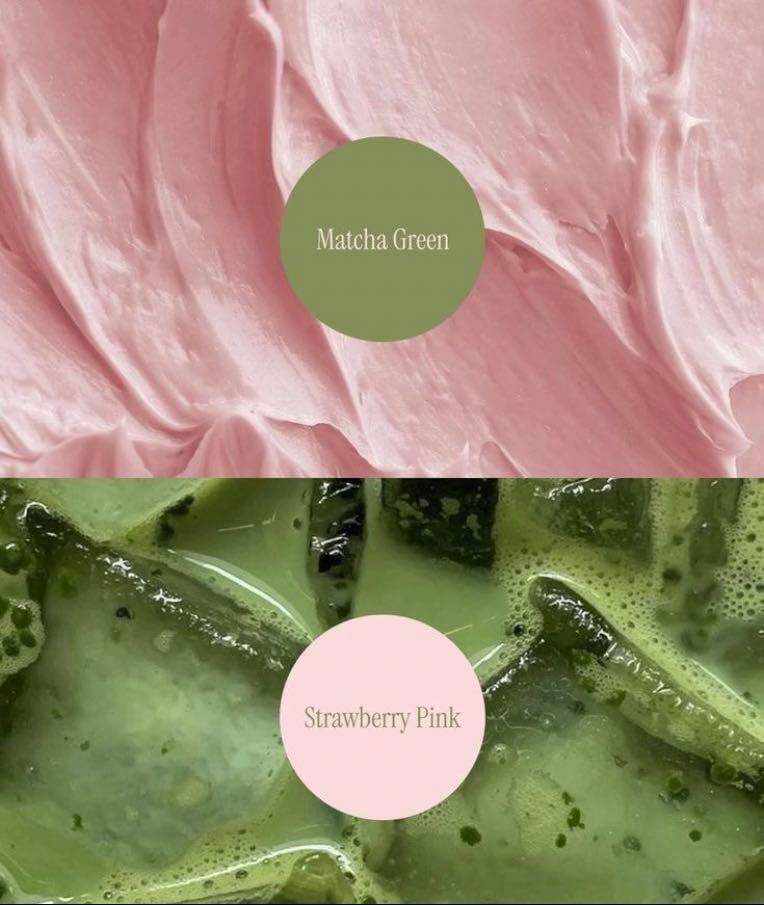 Pastel pink w matcha green