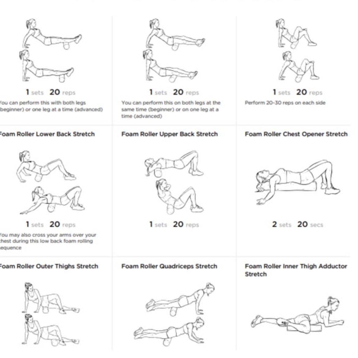 Stretching, yoga, foam rolling - Optional: 15–20 min walk or core engagement (TVA activation)