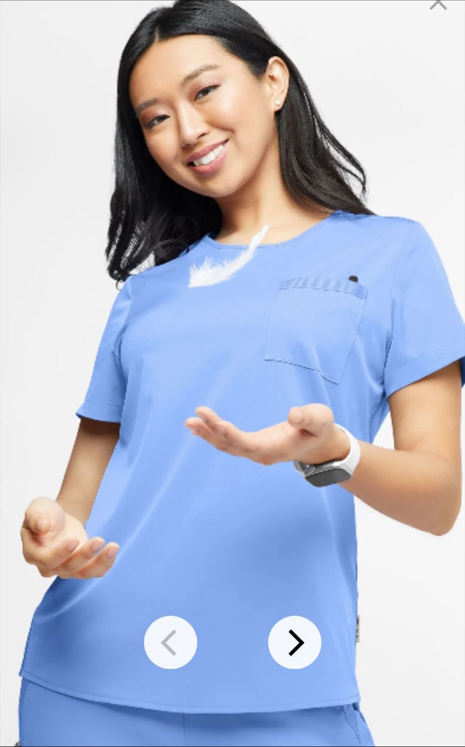 WhisperLite - WhisperLite Lyra Women’s 2-Pocket Stretch Rounded V-Neck Scrub Top, Stretch Scrubs