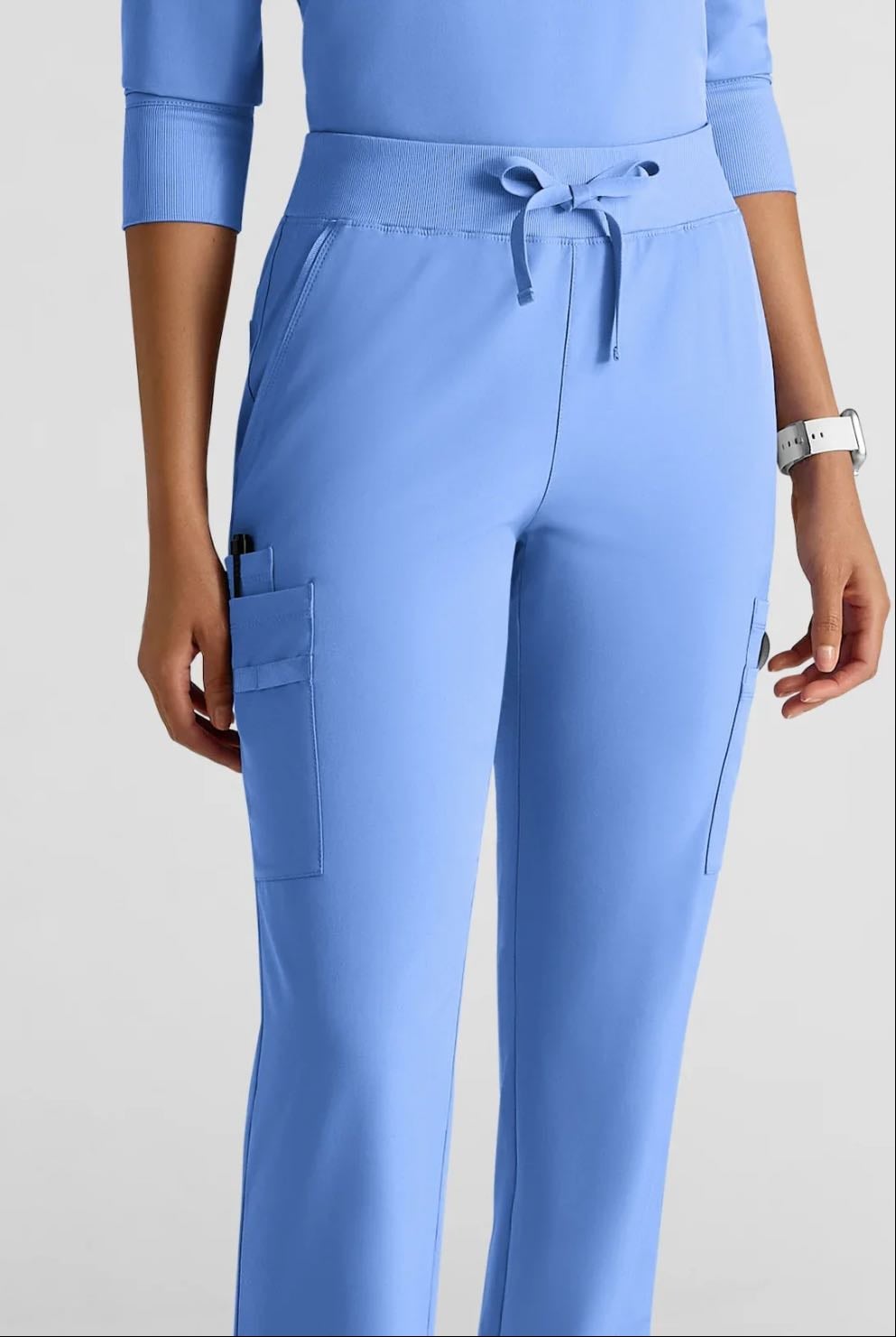 WhisperLite - WhisperLite Women’s Modern Natural Waist Straight Leg Pant - Petite, Cargo Scrubs